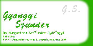 gyongyi szunder business card